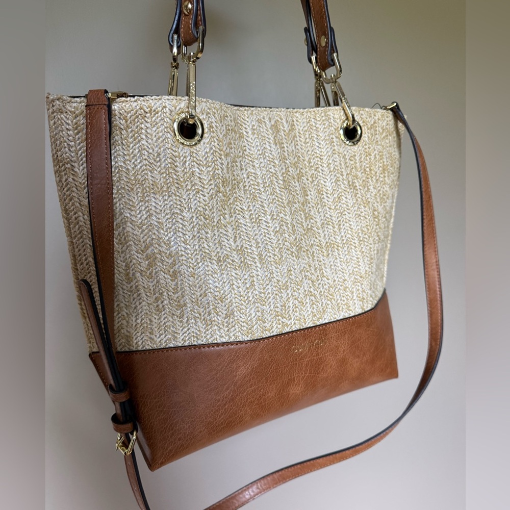 NWOT Calvin Klein Sonoma Straw Tote Bag - Picture 2 of 7